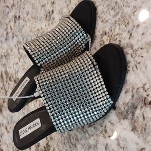 Steve Madden Veera in Black & Rhinestone Size 9 Flawed